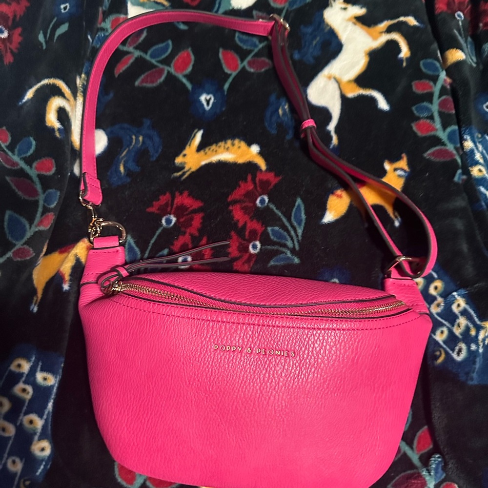 Poppy & Peonies Pink Sidekick Crossbody Bag
